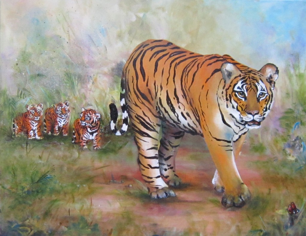 Series of paintings inspired by Bengal Tigers